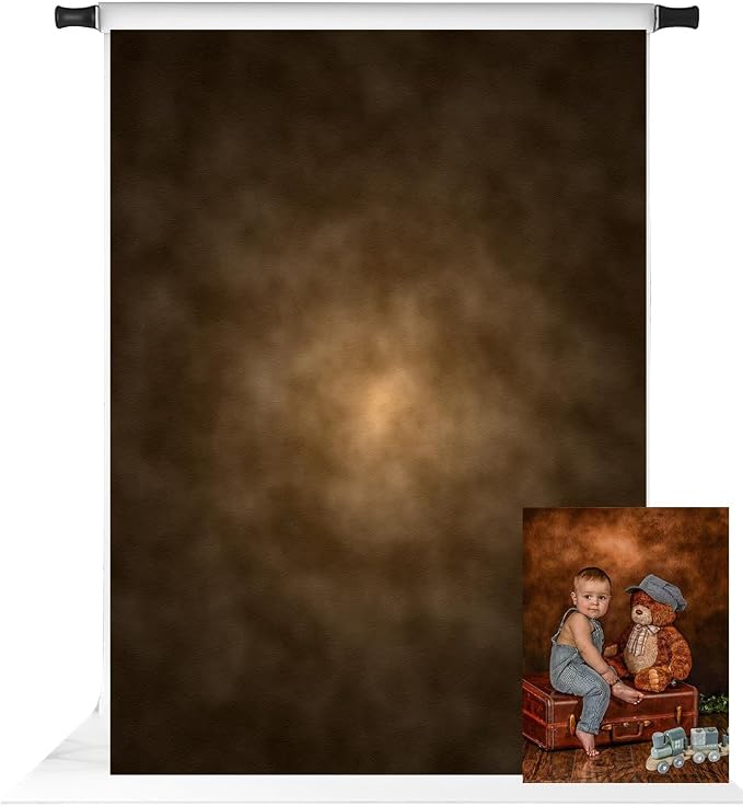 Kate 6.5x10ft Brown Photography Backdrop Abstract Headshot Painted Canvas by KateBackdropforPhotography