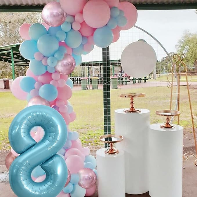 TONIFUL 40 Inch Light Blue Large Numbers Balloons - Image 5