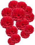 MOWO Red Tissue Pom Poms Paper Flower Party Decoration by MOWO