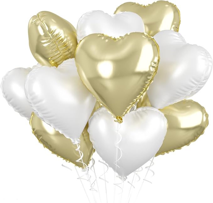 Biapian Pastel Gold Heart Balloons by BIAPIAN