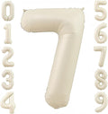 Cream 7 Balloon Number 40 Inch Cream White Number 7 Balloon Helium Mylar 7 by BBPOOL