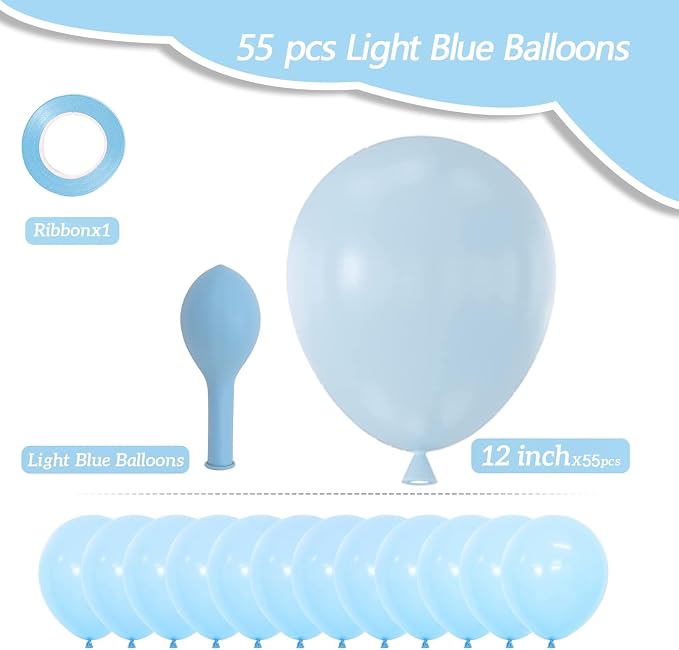 Light Blue Balloons, Baby Shower, Gender Reveal Party Decorations - Image 2