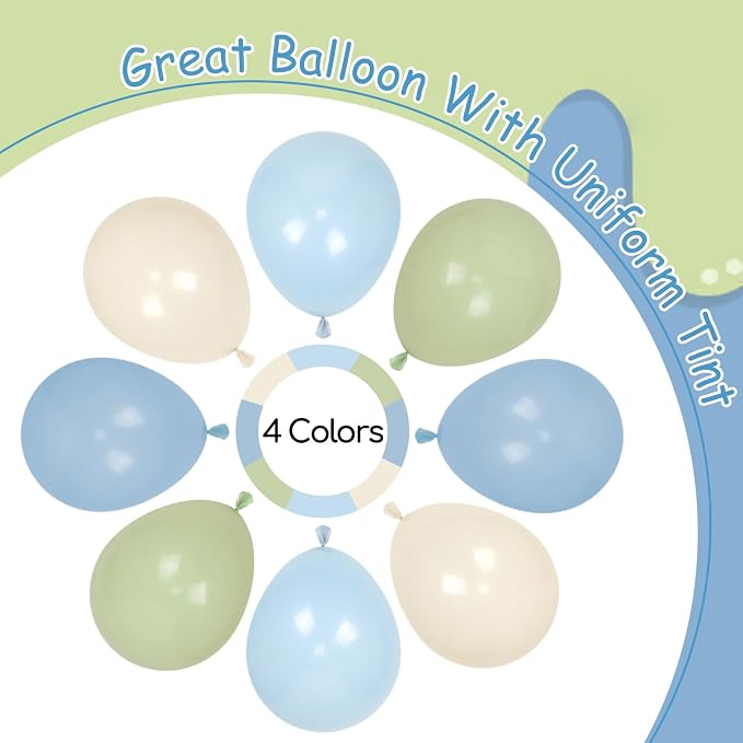 60pcs Blue and Green Balloons 12inch - Image 4