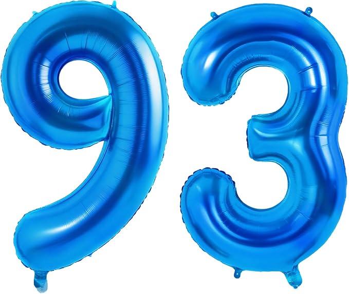 Number 93 Balloons for 93rd Birthday Party Decorations, 0-100 Large No.93 by Joycard