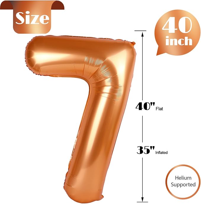 Orange 7 Balloon - Image 5