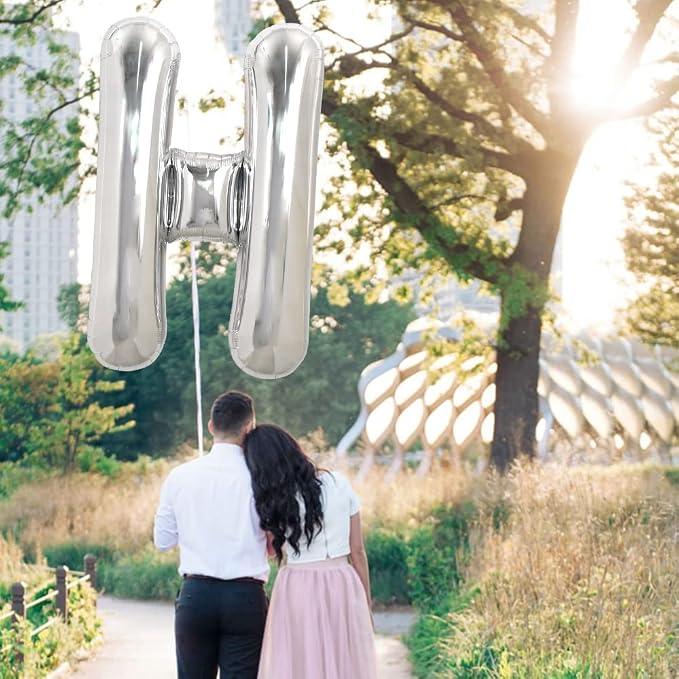 TONIFUL 40 Inch Large Silver Letter H Foil Balloons Alphabet Balloons | Giant - Image 4