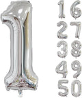 40 inch Silver Number Balloon Giant Foil Helium Balloons Silver Number 1 Balloon by Yeodong