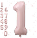 Big Number 1 Balloons, Dusty Light Pink Foil 1 Balloon Numbers 40 Inch by Froova