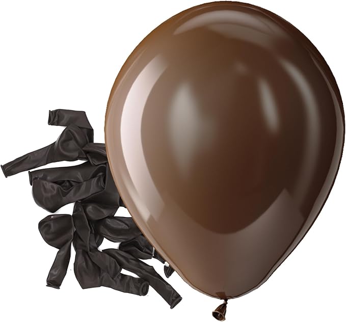 Bezente Brown Latex Matte Party Balloons 150 Pack 5 inch Small | Helium Dark by Bezente