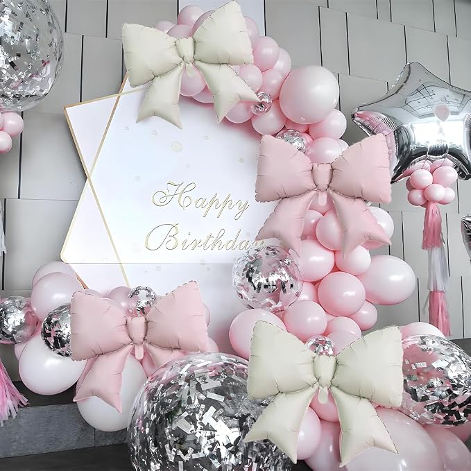 4pcs Jumbo Oversized Ribbon Balloons Coquette Bow Balloons Bow Party Coquette - Image 6