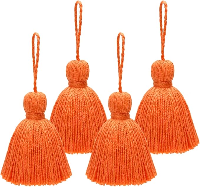Big Size 4 PCS Tassels for Crafts, Handmade Hanging for Pillow Decor, Blanket by NINGYOHI