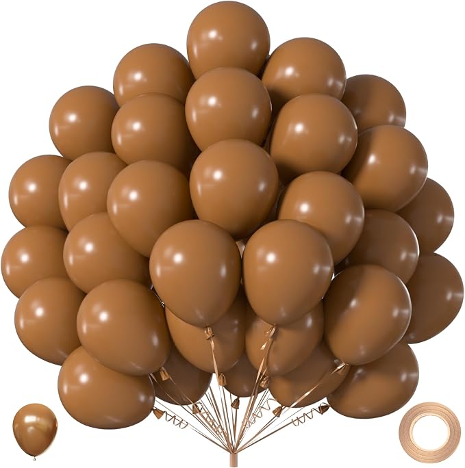 40 Pcs Light Brown Balloons 12 Inch, Boho Neutral Tan Coffee Latex Balloon | by ZizasAry