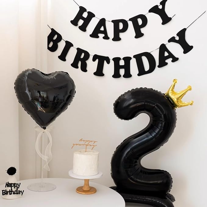 Black Crown Number 9 Balloon Standing Black Princess Digital 9 Foil Balloon | - Image 6