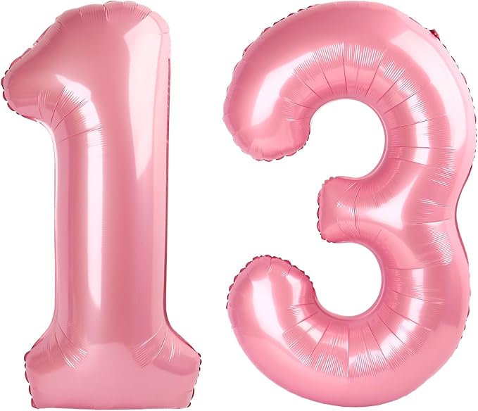 Number Balloons 13 Balloon Pearl Pink by Enyeopd
