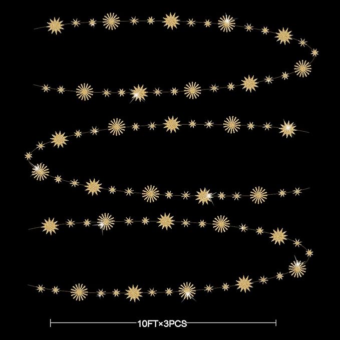 pinkblume Gold Star Party Decorations Kit Sparking Twinkle Star Garland Glitter - Image 2
