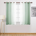 DWCN Light Sage Faux Linen Ombre Sheer Curtains by DWCN
