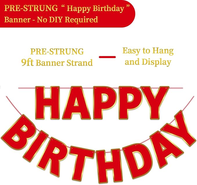 Pre-Strung Happy Birthday Banner - Image 2