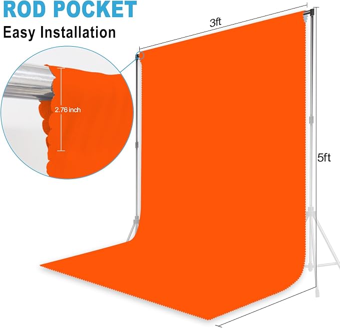Orange Photography Backdrop for Photoshoot, 3x5ft | Versatile Studio Photo - Image 2