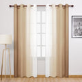 DWCN Ombre Faux Linen Extra Long Sheer Curtains by DWCN