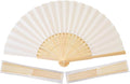 Sepwedd 50pcs Cream-Coloured Paper Hand Fan Bamboo Folding, Handheld Paper Fan by SEPWEDD