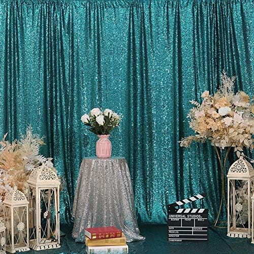 Eternal Beauty Teal 3mm Sequin Backdrop 10x10 Ft - Image 4