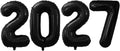 Black 2027 Foil Number Balloons by GOER