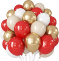 Red White Gold Balloon, 60 Pack 12 Inch Red Gold Balloon by Togvu
