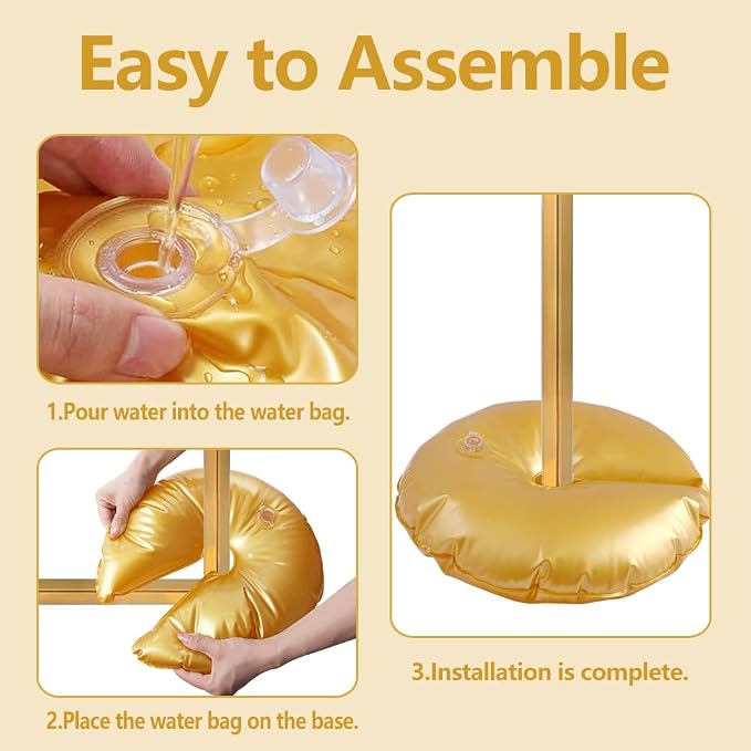 8 Pack Golden Water Bag for Wedding Arch Stands, Heavy Duty Water-Filled Base - Image 2