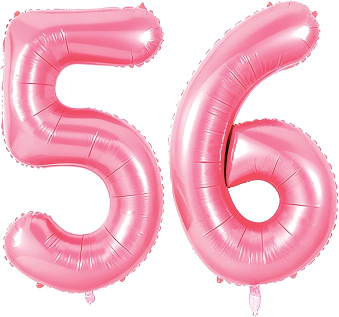 Number 56 Balloons for 56th Birthday Party Decorations, 0-100 Large No.56 by Joycard