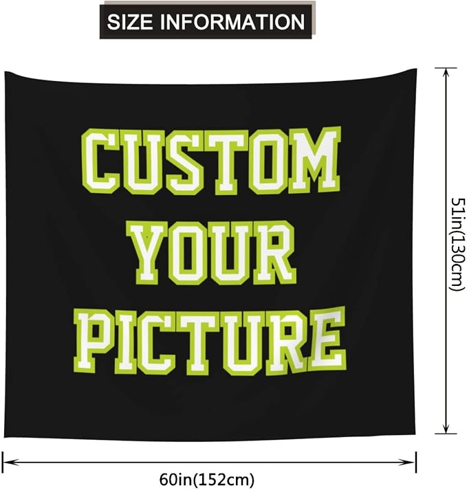 JINJUREN Custom Tapestry Upload Images Banners and Signs Customize - Image 2
