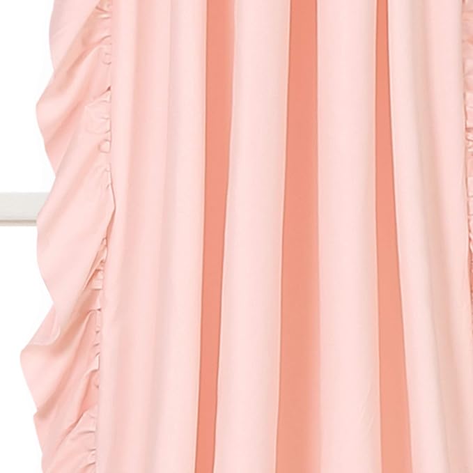 Lush Decor Reyna Ruffle Window Curtain Panel Set, Blush Pink - Image 3