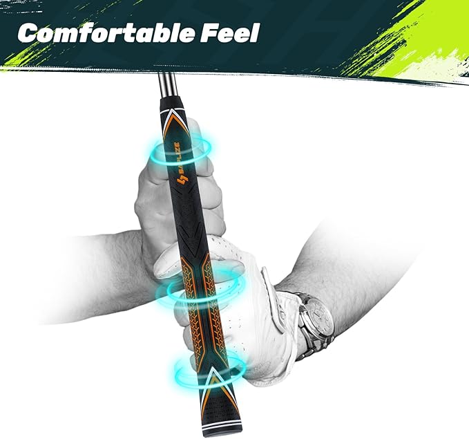 SAPLIZE High-performance Rubber Golf Grips 13 Pack, High Shock Absorption, Non-slip, Choose from 13 Grips with 15 Tapes or Full Regripping Kit, Std/Mid/Jumbo, CC10 Series