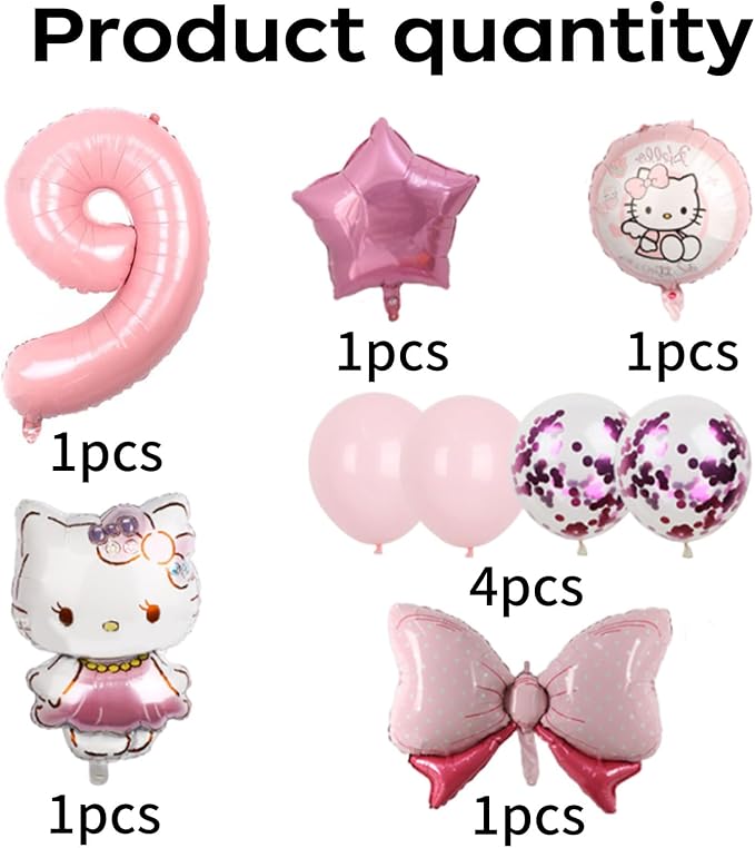 Cartoon Party Balloons, Cute Number 9 Balloon - Image 3