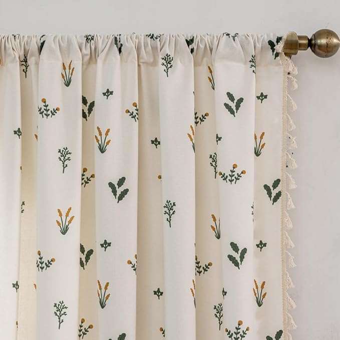 F-CHU Orange Floral Curtains for Bohemian 90 Inch Length French Country Floral - Image 4