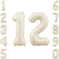 Cream Number 12 Balloon 40 Inch, Foil Numeral by Unknown