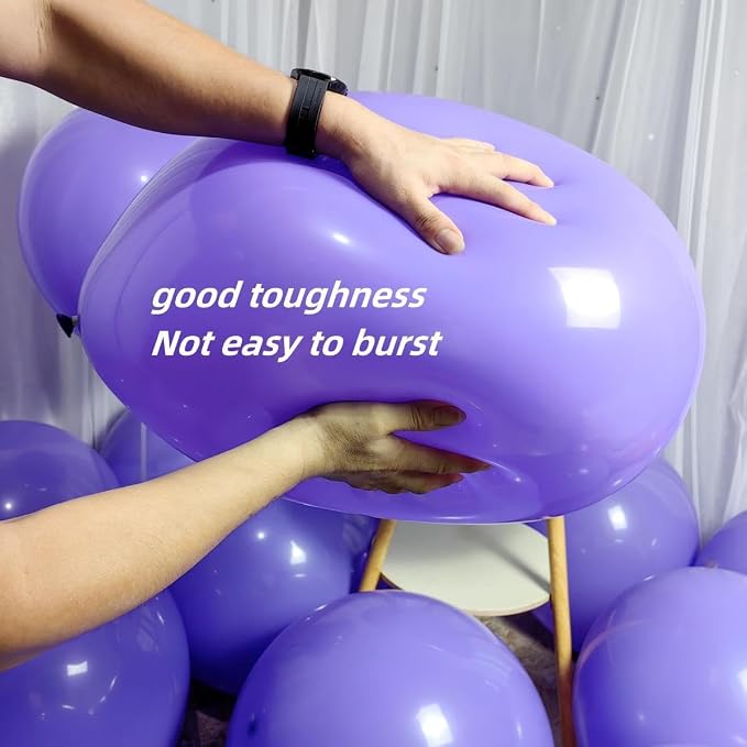 90 Pack Purple Balloons 18 inch Purple Latex Big Balloons - Image 3
