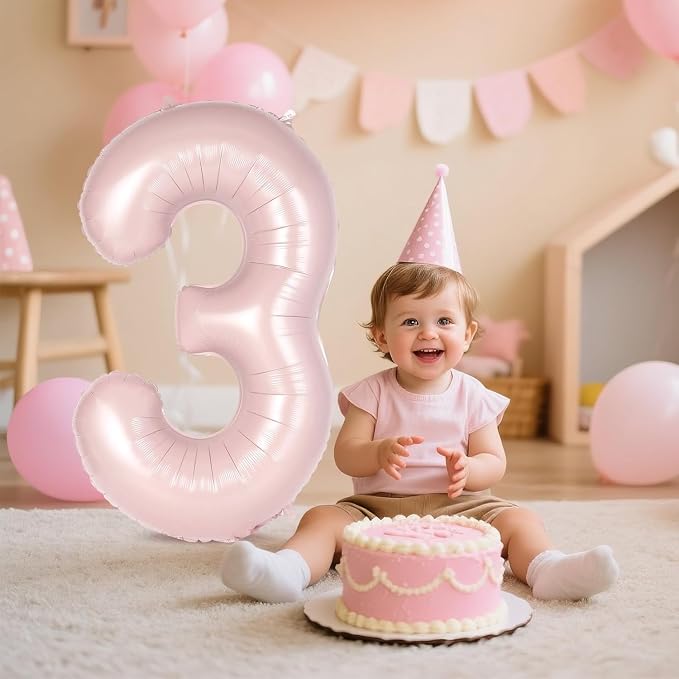 Light Pink Number 13 Balloon, 40 Inch Giant Mylar Number Balloons, Large Foil - Image 5