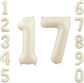 Cream Number 17 Balloon 40 Inch, Foil Numeral by Unknown