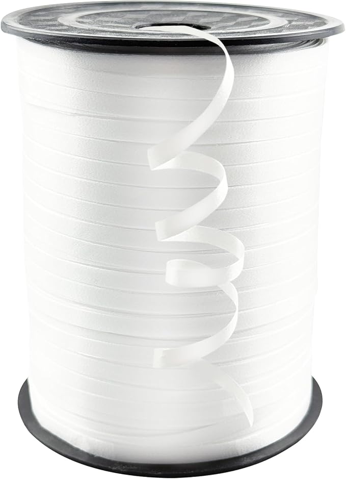 1/5'' White Curling Ribbon 500 Yard Balloon String Ribbon | White Ribbon by Unknown