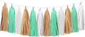 Gold White Mint Green Tassel Garland by Aonor