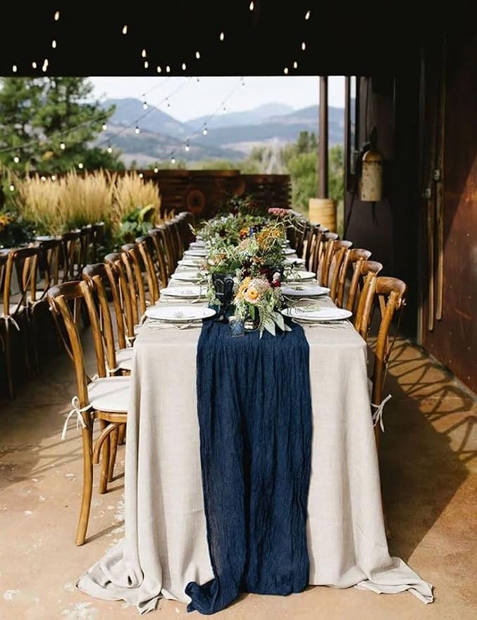 6Pack Navy Blue Cheesecloth Table Runner 20 x 120 inch Gauze Table Runner | - Image 7