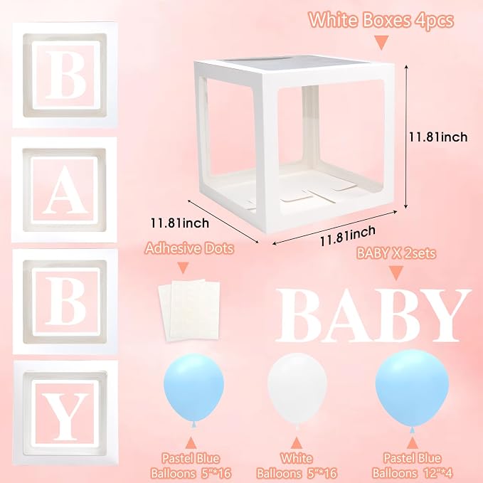 Voircoloria Baby Shower Decorations, Includes 36 Balloons & Adhesive Dots | - Image 2