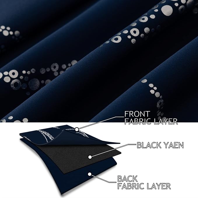 Yakamok Navy Blue Blackout Curtains - Image 4