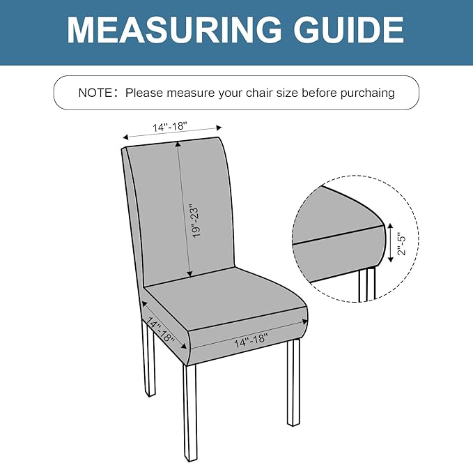 Waterproof Dining Chair Covers Set of 2 Parsons Chair Slipcovers | Double - Image 4
