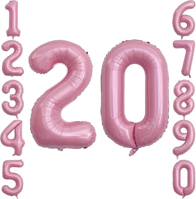 Pearlescent Pink Number 20 Balloon 40 Inch, Shiny Foil by Unknown