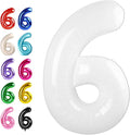 White Number 6 Balloon 40 inch, Balloon numbers party supplies, deco photo shoot by Upgesy