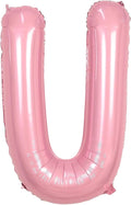 Pink Letter U Balloons, U Balloon 40 Inch Foil Helium U Balloon Letter | Pink U by BBPOOL