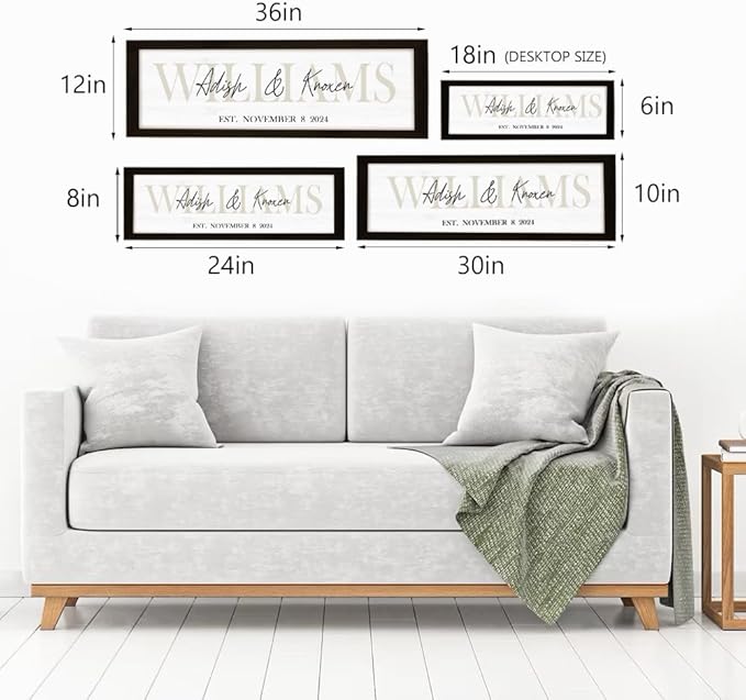 Wedding Gifts for Couples 2025, Custom Wood Sign for Bridal Shower Gift, Engagement Gift, Newlywed Gift, Personalized Last Name Sign with Established Date for Home