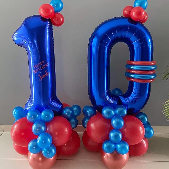 Navy Blue 10 Balloon Numbers, 40 Inch Dark Blue 10th Birthday Balloons Large - Image 4