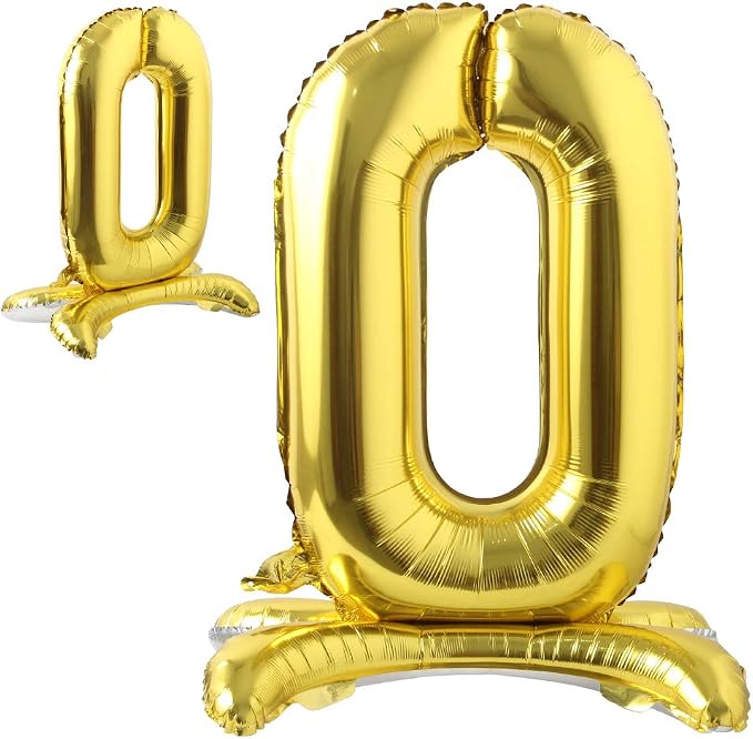 16" Standing Gold Alphabet Letter and Number Balloons Aluminum Hanging Foil by RUIANSI